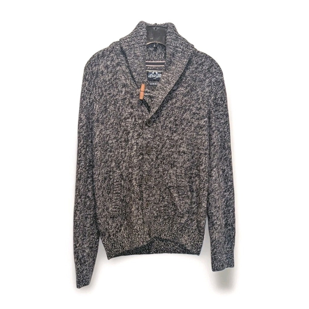 Coastal Preppy Shawl Collar Toggle Sweater Marled Knit Life After Denim Medium‎